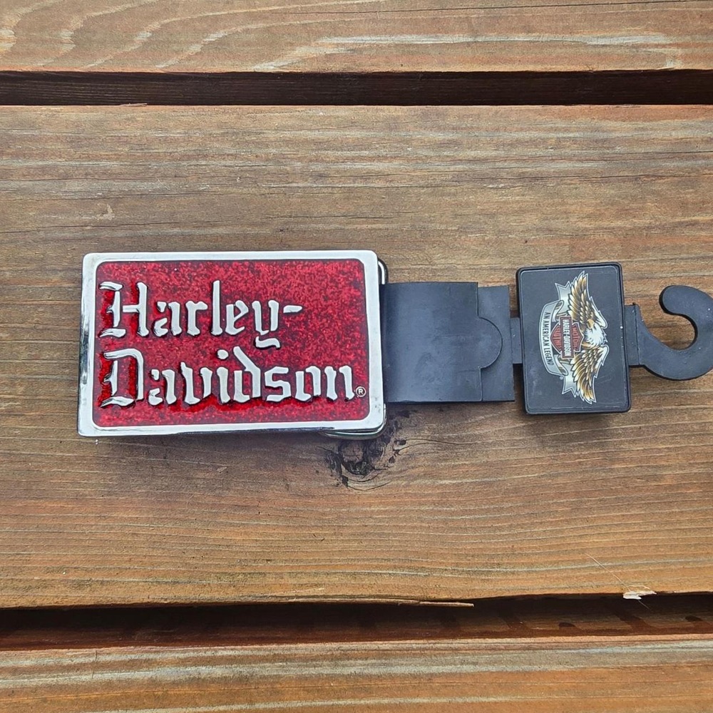 Harley-Davidson Rectangular Belt Buckle | Vibrant Red Glitter Enamel | Nwt